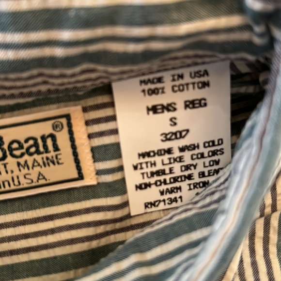 New LL Bean Seersucker Button Down, Size Small - Picture 4 of 4